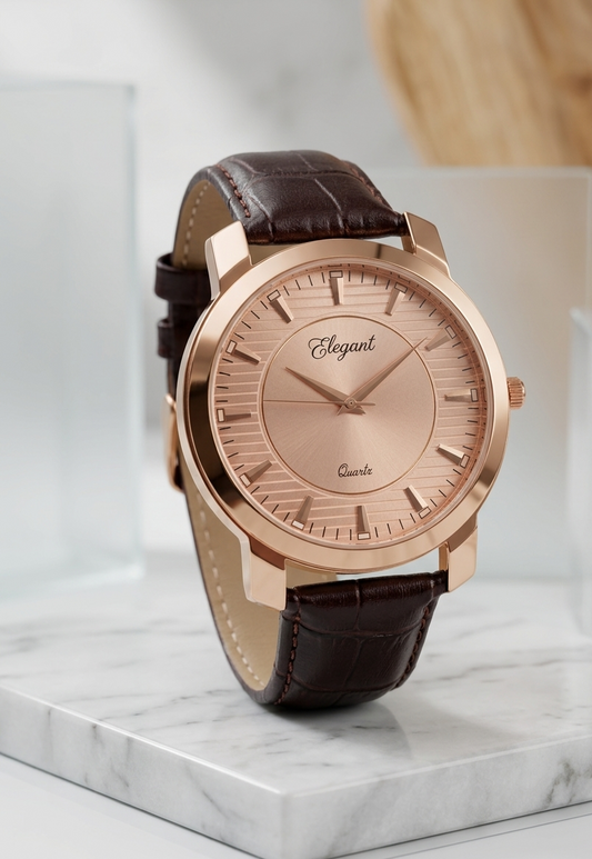 BTC Elegant Ruby - Rose Gold Dial Men Gift Watch SRGLD25110F34BRWL