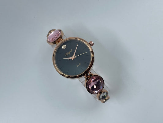 BTC Elegant Obsidian Series - Black Dial Women Giftbox Watch