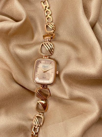 BTC Elegant Ruby Series - Rose Gold Dial Ladies Watch