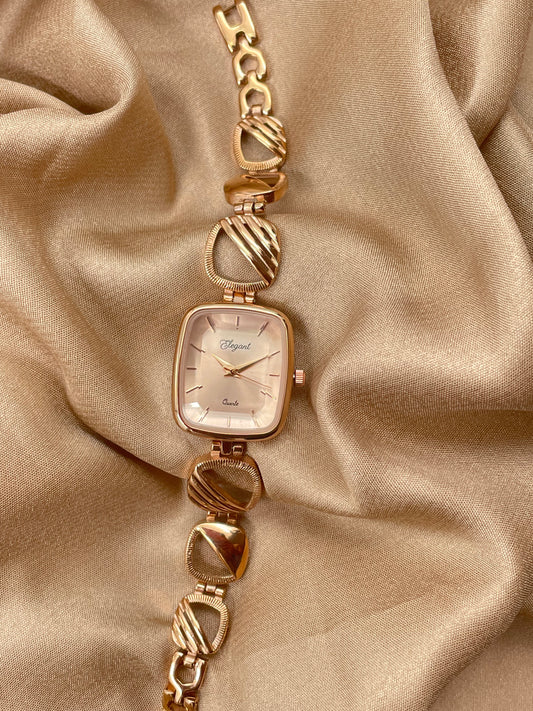 BTC Elegant Ruby Series - Rose Gold Dial Ladies Watch