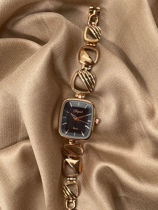 BTC Elegant Obsidian Series - Black Dial Women Giftbox Watch