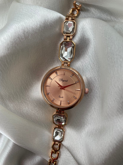 BTC Elegant Ruby Series - Rose Gold Dial Women Giftbox Watch RGLD2511023