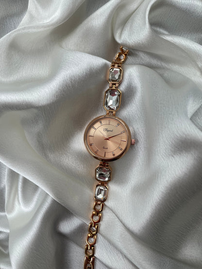 BTC Elegant Ruby Series - Rose Gold Dial Women Giftbox Watch RGLD2511023