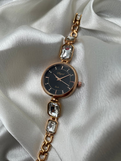 BTC Elegant Obsidian Series - Black Dial Women Giftbox Watch