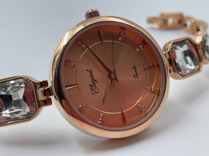BTC Elegant Ruby Series - Rose Gold Dial Women Giftbox Watch RGLD2511023