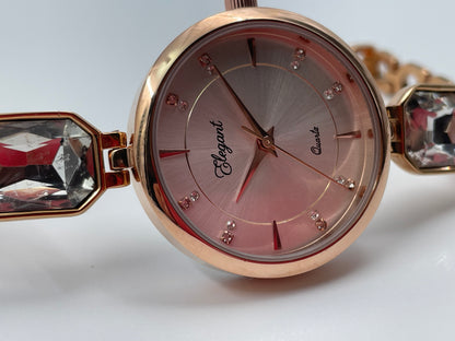 BTC Elegant Ruby Series - Rose Gold Dial Women Giftbox Watch RGLD2511023