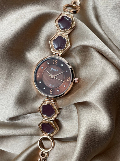 BTC Elegant Sand Series - Brown Dial Women Giftbox Watch