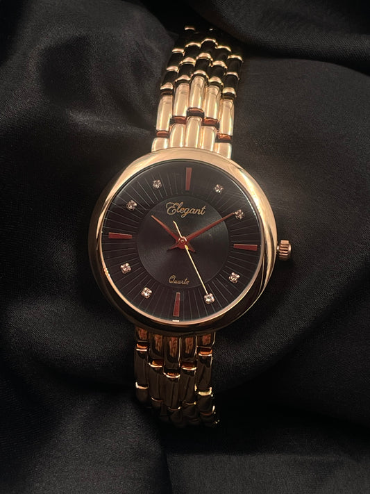 BTC Elegant Obsidian Series - Black Dial Ladies Watch