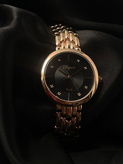 BTC Elegant Obsidian Series - Black Dial Ladies Watch
