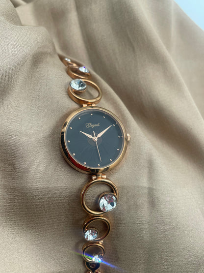 BTC Elegant Obsidian Series - Black Dial Ladies Watch