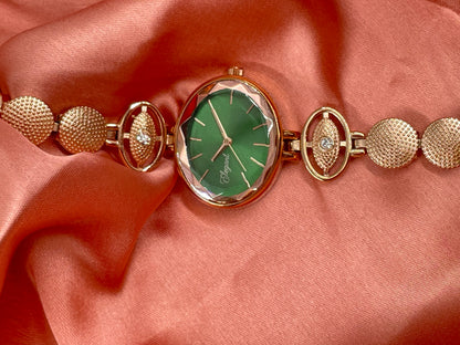 BTC Elegant Forest Series - Green Dial Women Giftbox Watch