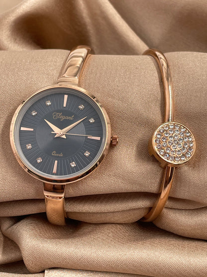 BTC Elegant Obsidian Series - Black Dial Women Giftbox Watch