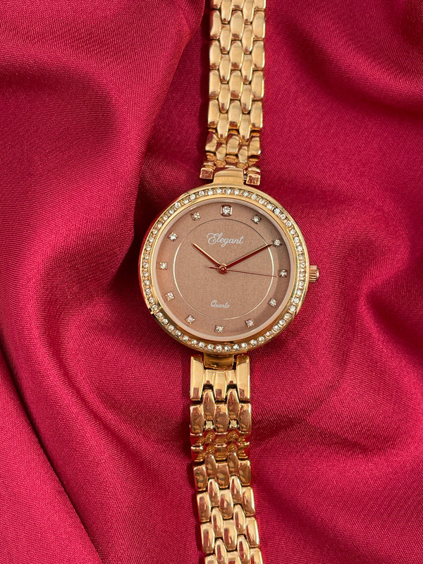 BTC Elegant Sand Series - Brown Dial Women Giftbox Watch