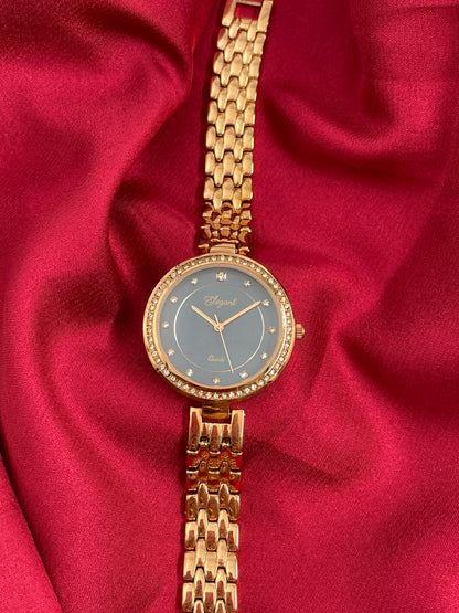 BTC Elegant Obsidian Series - Black Dial Women Giftbox Watch BLK2511009