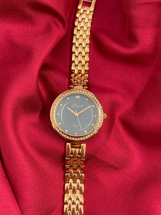 BTC Elegant Obsidian Series - Black Dial Women Giftbox Watch