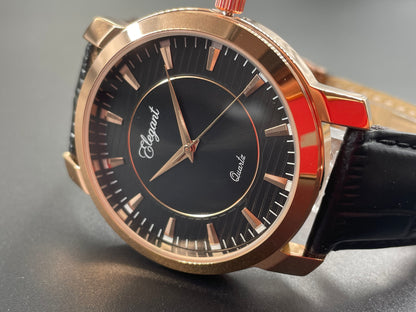 BTC Elegant Obsidian - Black Dial Men Gift Watch