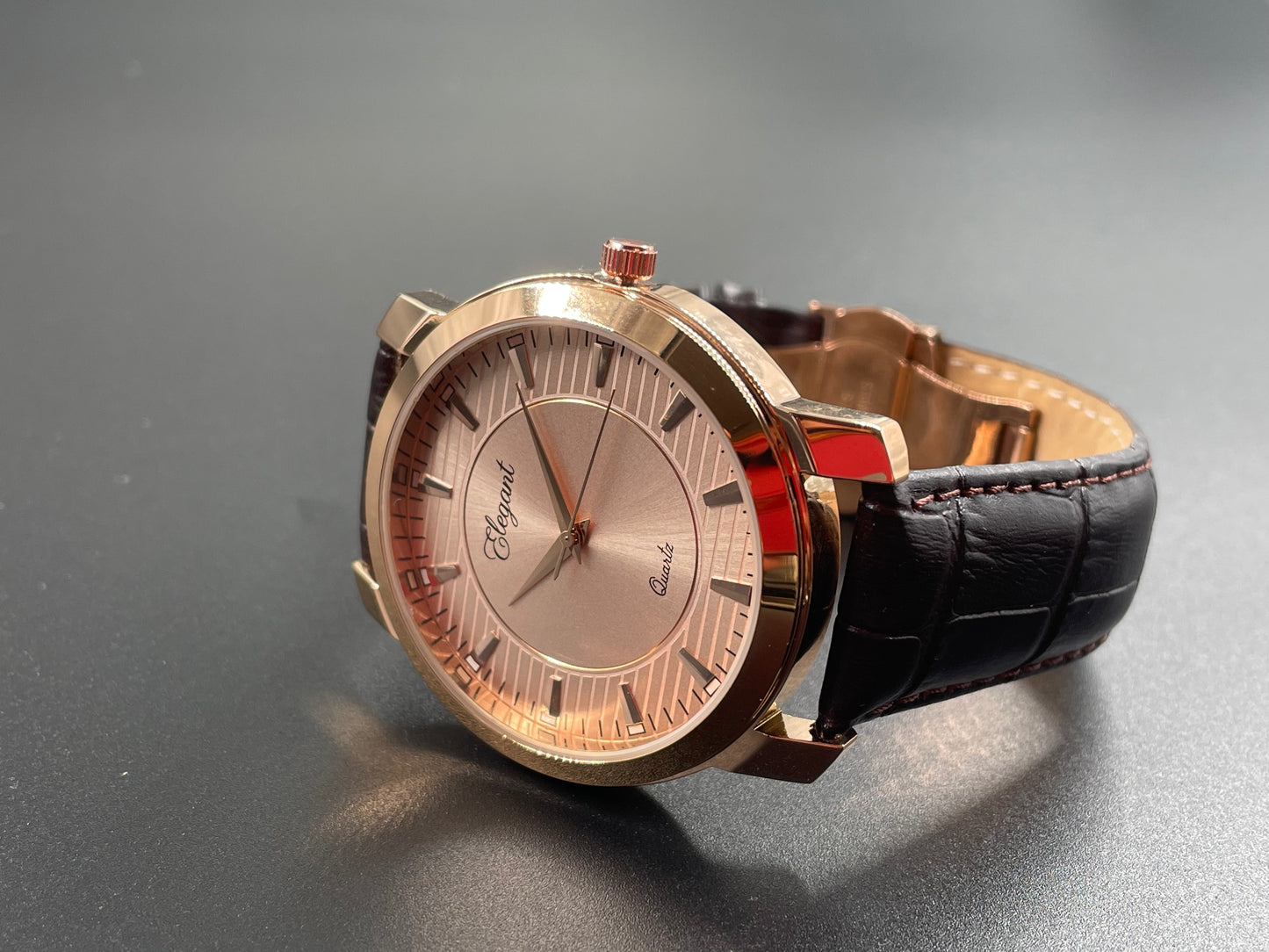 BTC Elegant Ruby - Rose Gold Dial Men Gift Watch