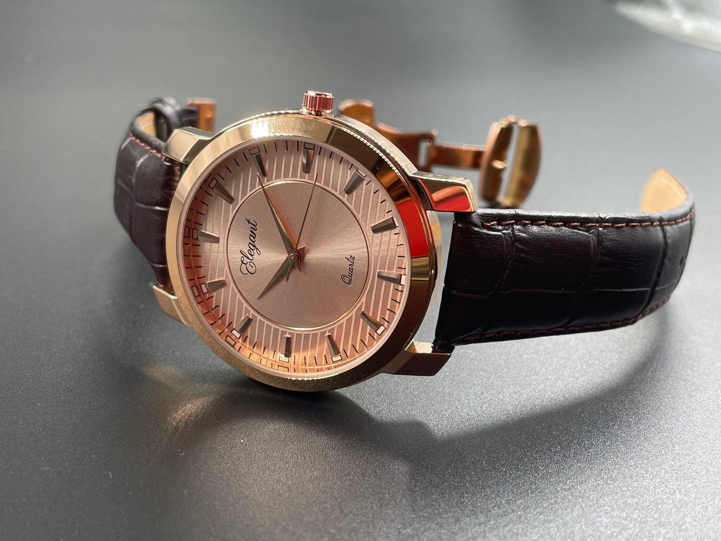 BTC Elegant Ruby - Rose Gold Dial Men Gift Watch