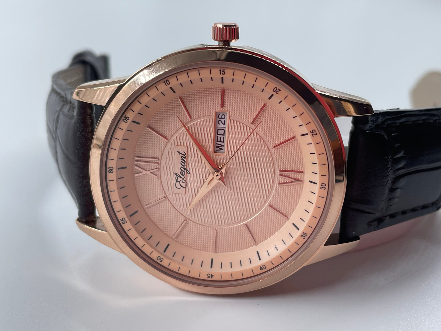 BTC Elegant Ruby- Rose Gold Dial Men Watch