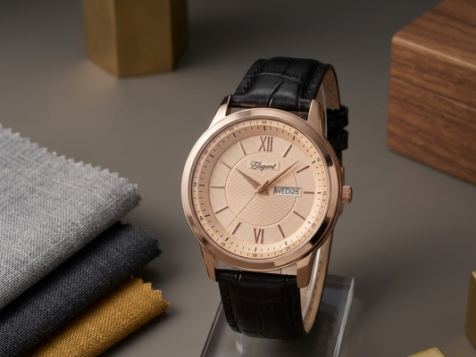 BTC Elegant Ruby- Rose Gold Dial Men Watch  RGLD2511036BRWLS