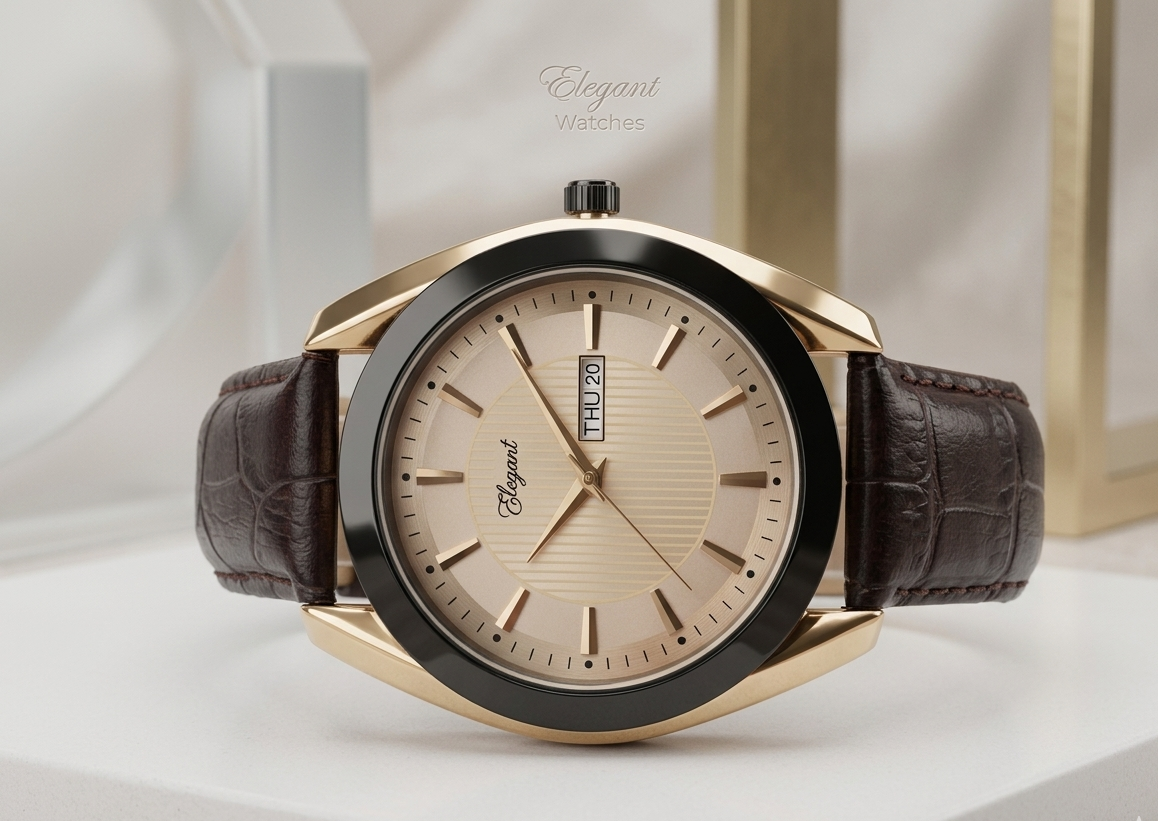 BTC Elegant Ruby - Rose Gold Dial Men Gift Watch RGLD2511037BRWLS
