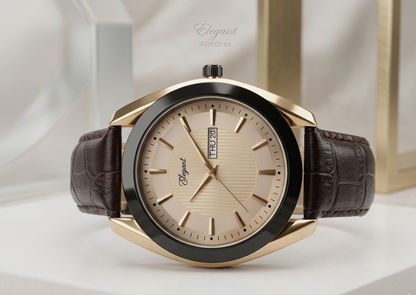 BTC Elegant Ruby - Rose Gold Dial Men Gift Watch RGLD2511037BRWLS