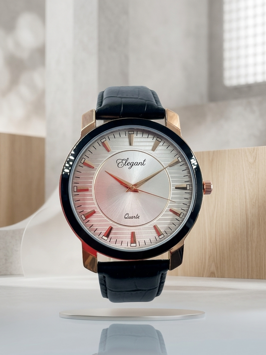 BTC Elegant Stardust - Silver Dial Men Watch SIL25110C34BLKLS