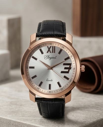 BTC Elegant Stardust - silver Dial Men Gift Watch SIL25110G34BLKLS